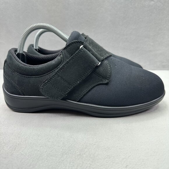 OrthoFeet 825 Wichita Womens Size 8 (4E) Shoes Black Orthopedic Monk Strap WIDE - Picture 1 of 8